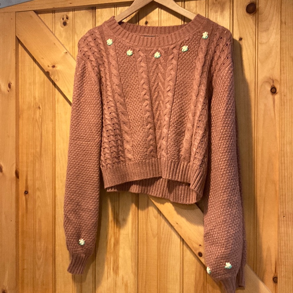 Cute wild and fable flower embroidered sweater perfect condition!